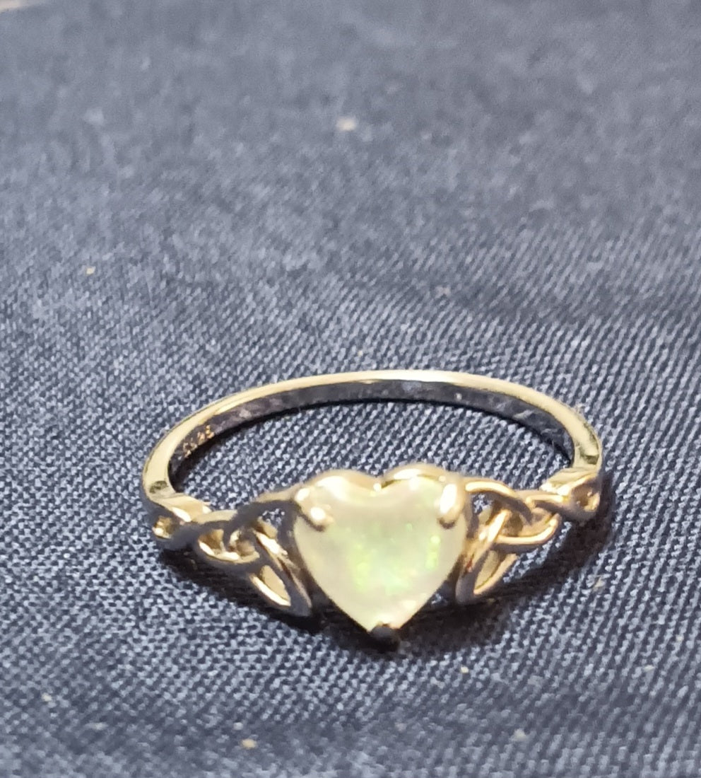 Sterling silver and opal ring